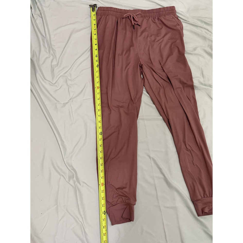 Mauve Women's Joggers Pockets Elastic Drawstring Waist Cuffed Ankles S/M